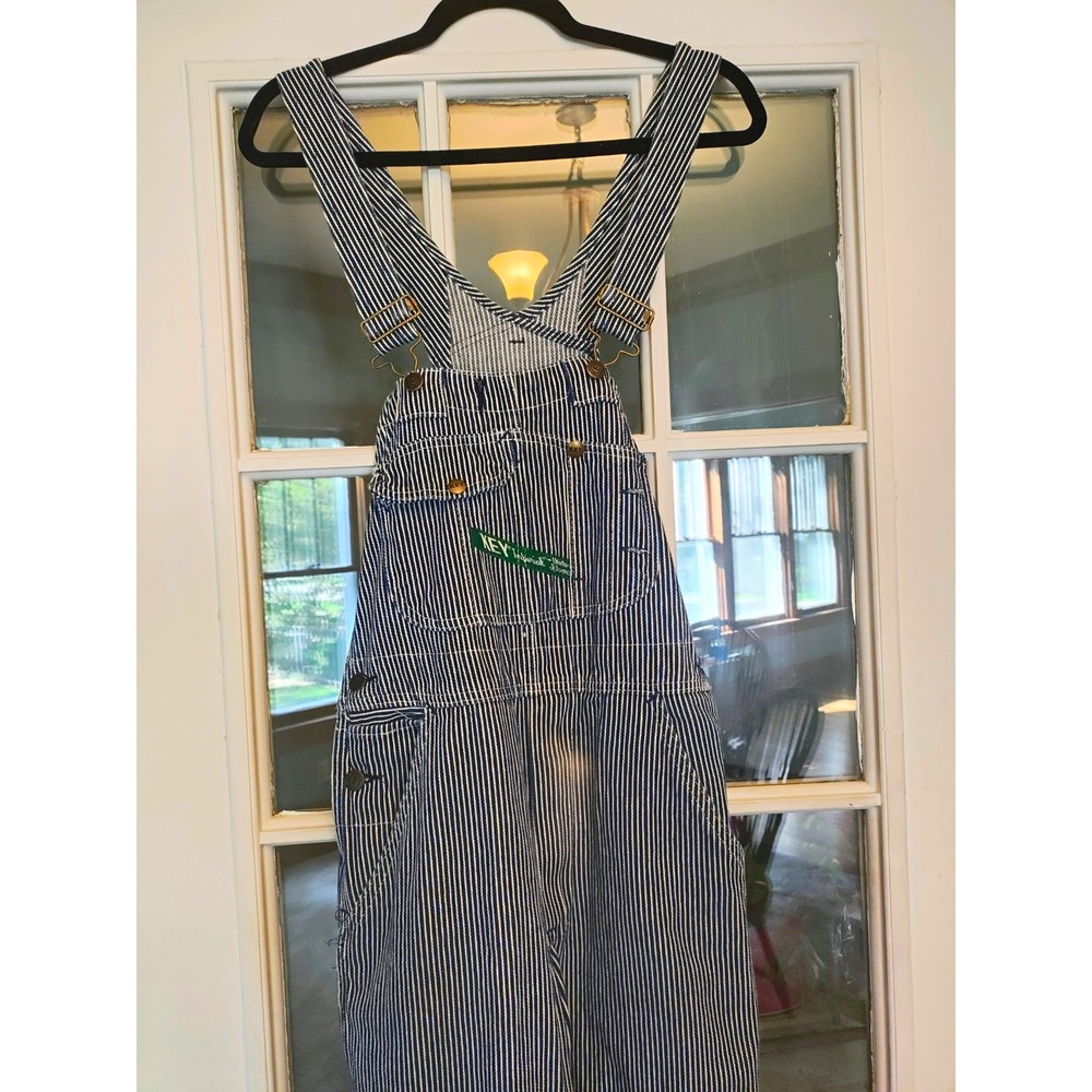 KEY Imperial Men's 30x30 Hickory Stripe Bib Overalls Railroad Workwear